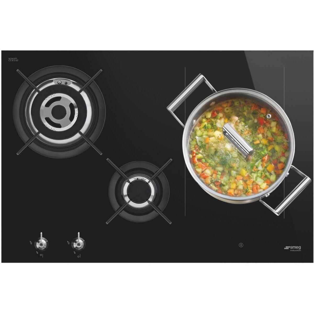 SMEG Plaque mixte induction gaz PM3743D