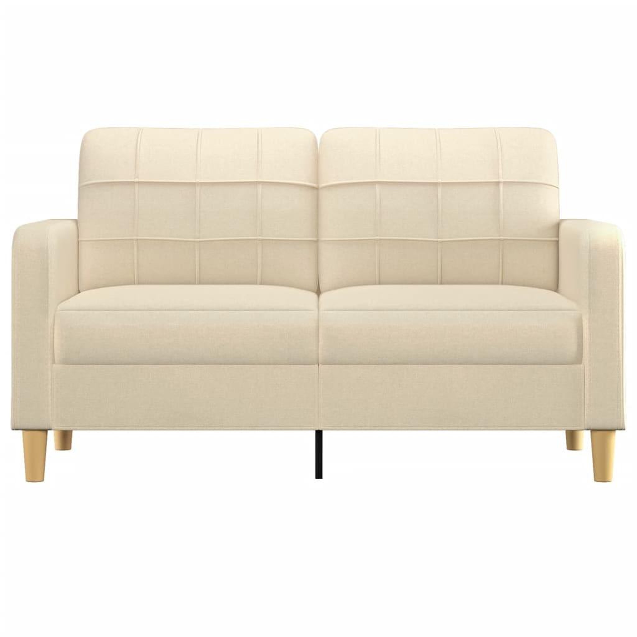 Voir la diapositive 3 : VIDAXL Canape a 2 places Creme 140 cm Tissu