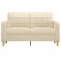 Voir la diapositive 3 : VIDAXL Canape a 2 places Creme 140 cm Tissu
