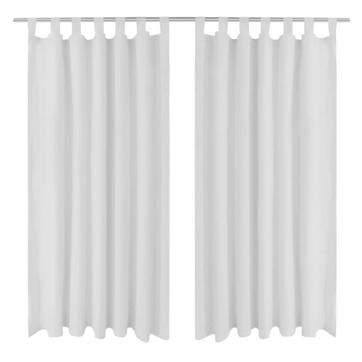 VIDAXL 2 pcs Rideau a Passant Micro Satin Blanc 140 x 225 cm