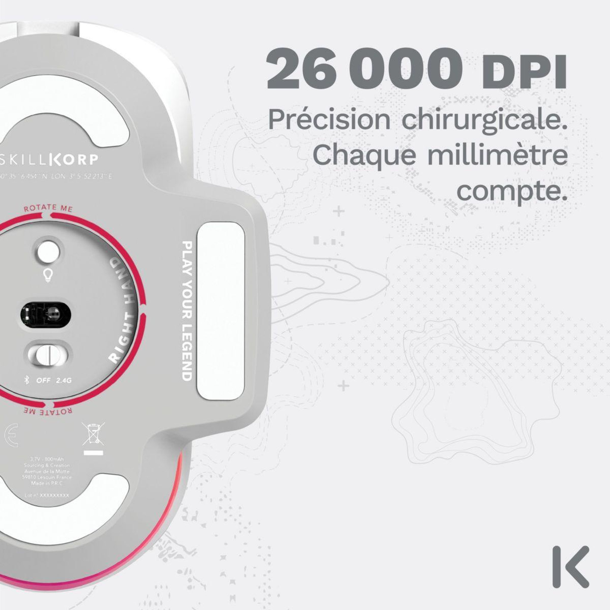 Voir la diapositive 4 : SKILLKORP Souris gamer sans fil ambi one blanche progress