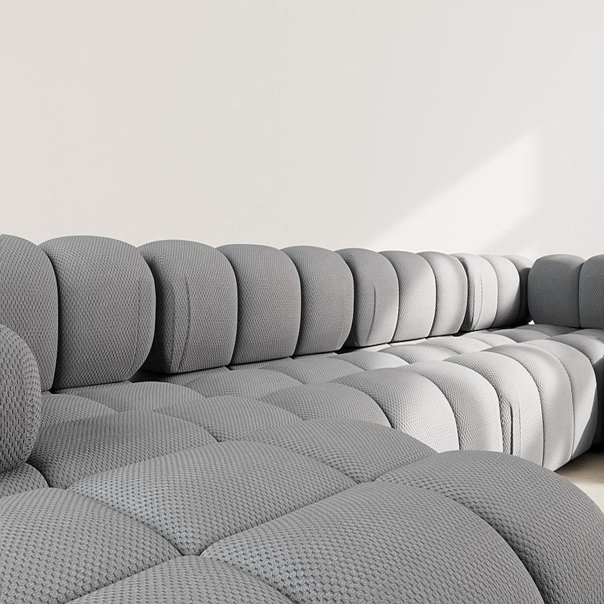 LISA DESIGN Ruby - canapé panoramique modulable d'angle droit 7 places en velours texturé