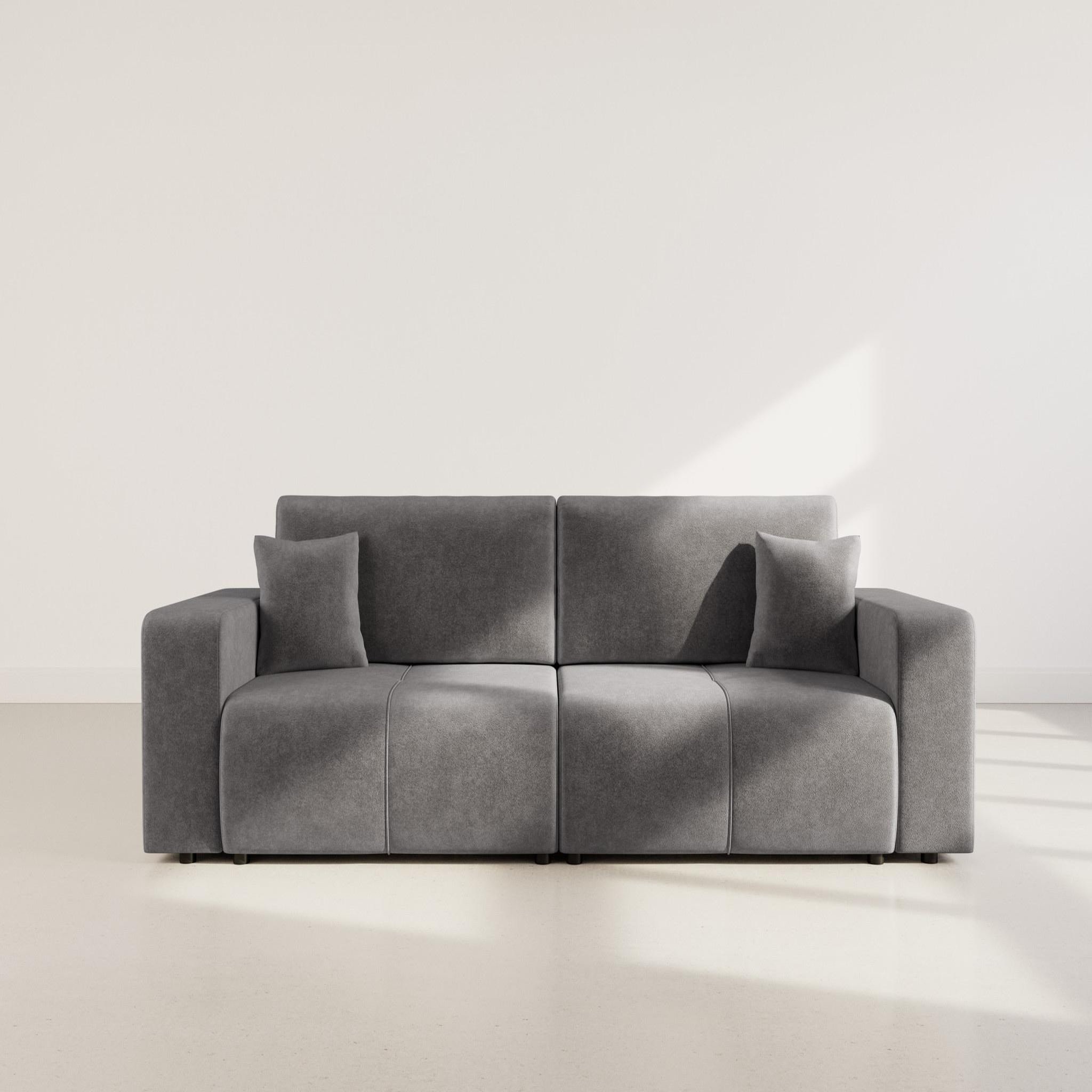 Voir la diapositive 5 : BEST MOBILIER Nicole - canapé droit 4 places convertible avec coffre en tissu