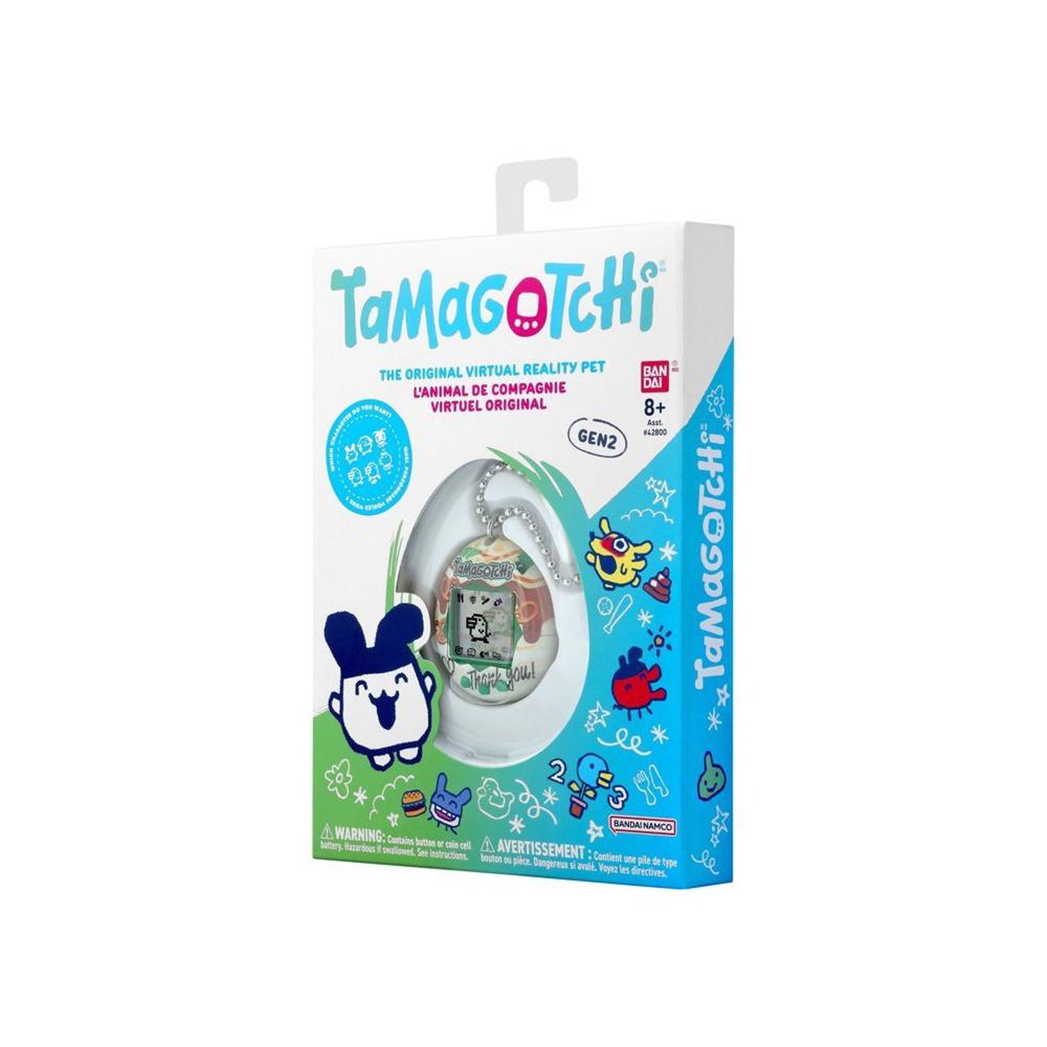 Voir la diapositive 5 : Tamagotchi GEN2 caramel nuts œuf porte-clés écran LCD couleur