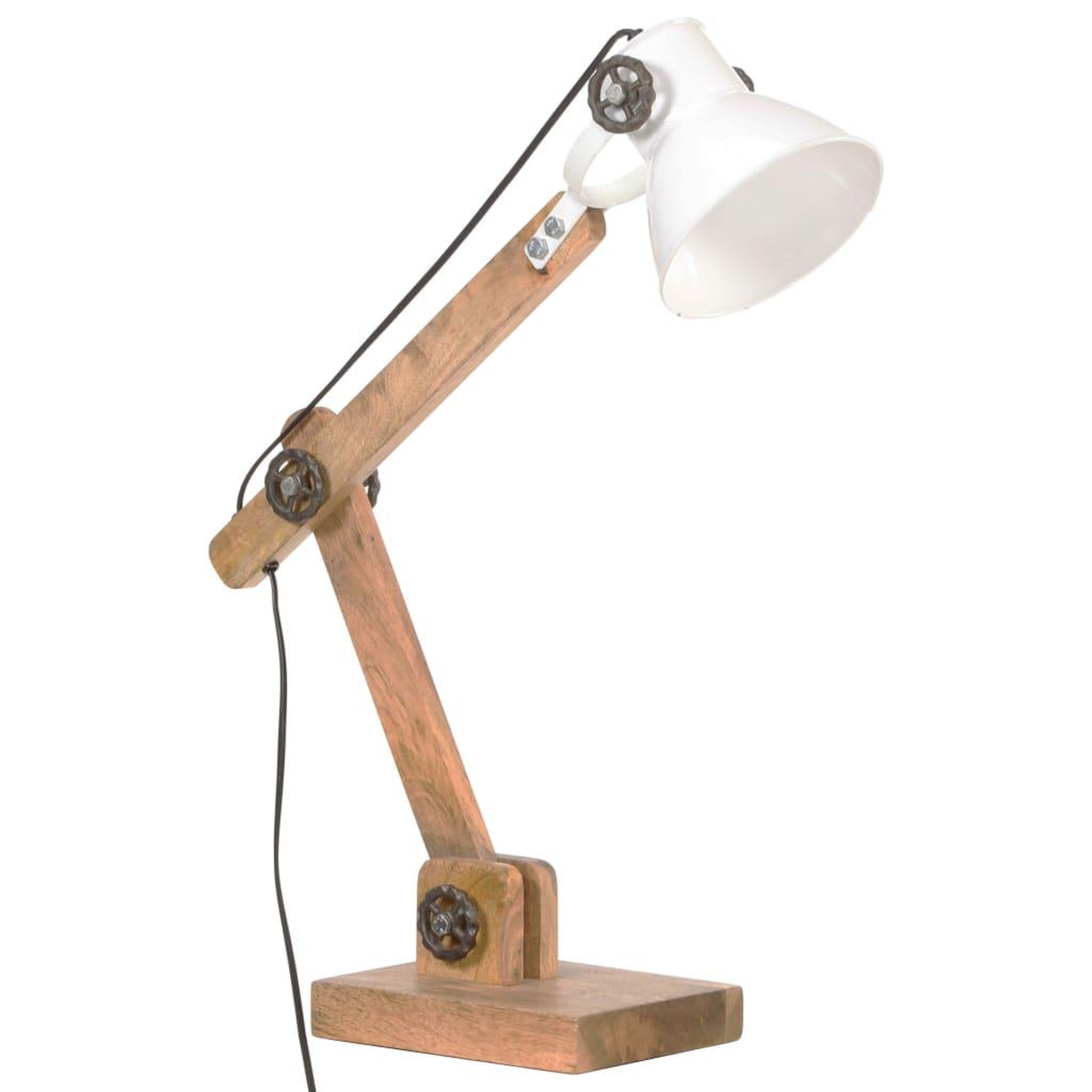 Voir la diapositive 2 : VIDAXL Lampe de bureau industrielle Blanc Rond 58x18x90 cm E27