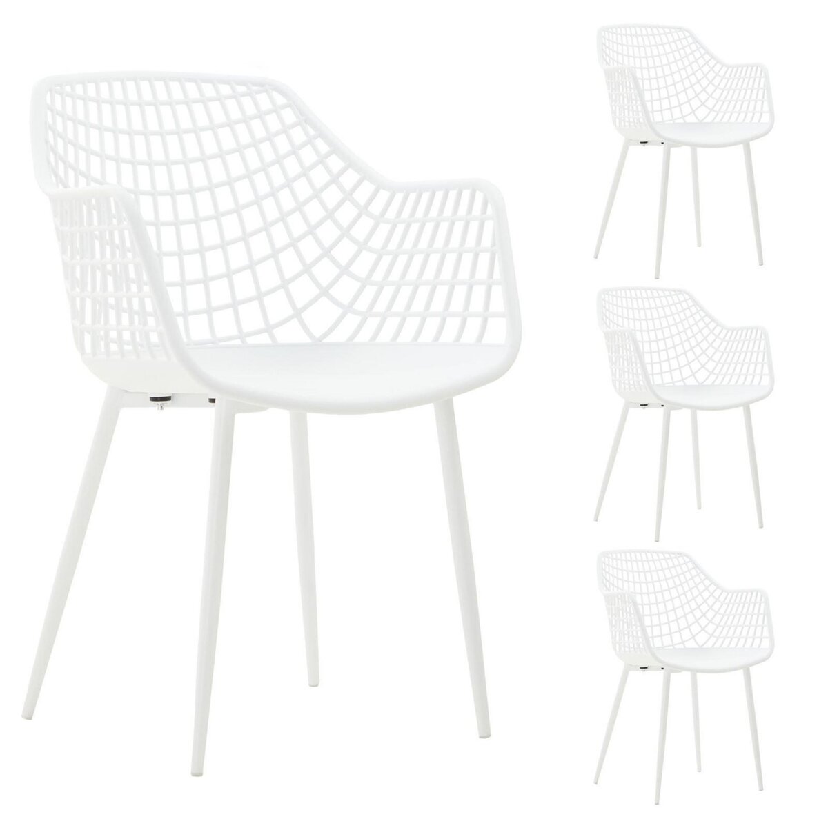 IDIMEX Lot de 4 chaises LUCIA, en plastique