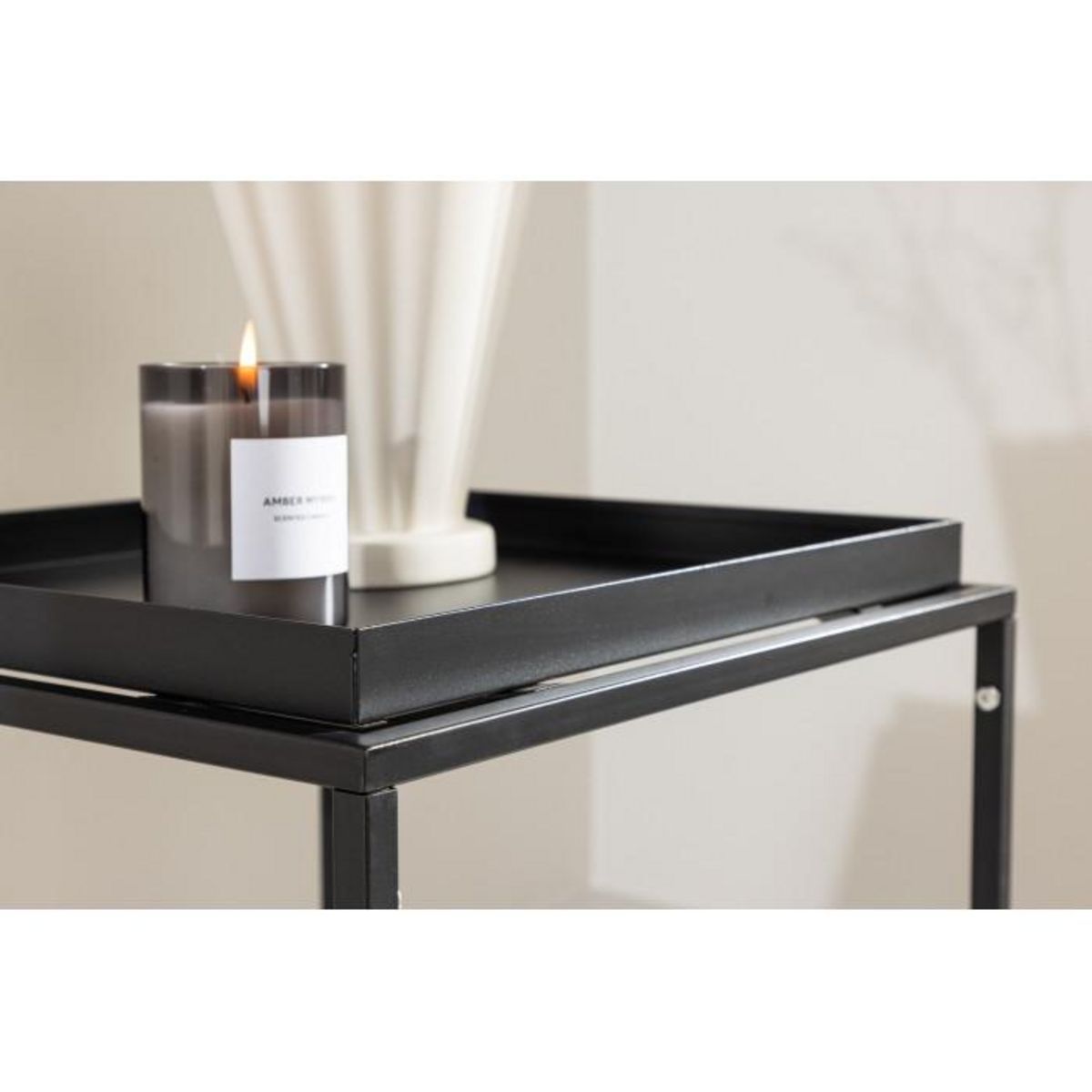 Paris Prix Table d'Appoint en Métal  Porto Alegre  51cm Noir