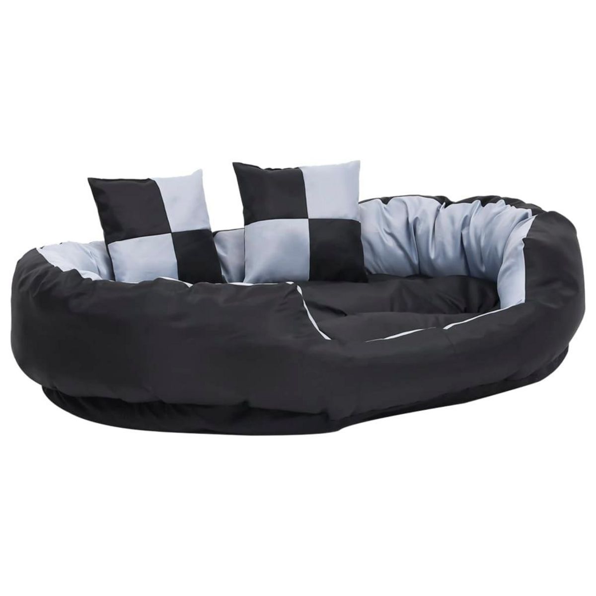VIDAXL Coussin reversible lavable pour chien Gris et noir 110x80x23 cm
