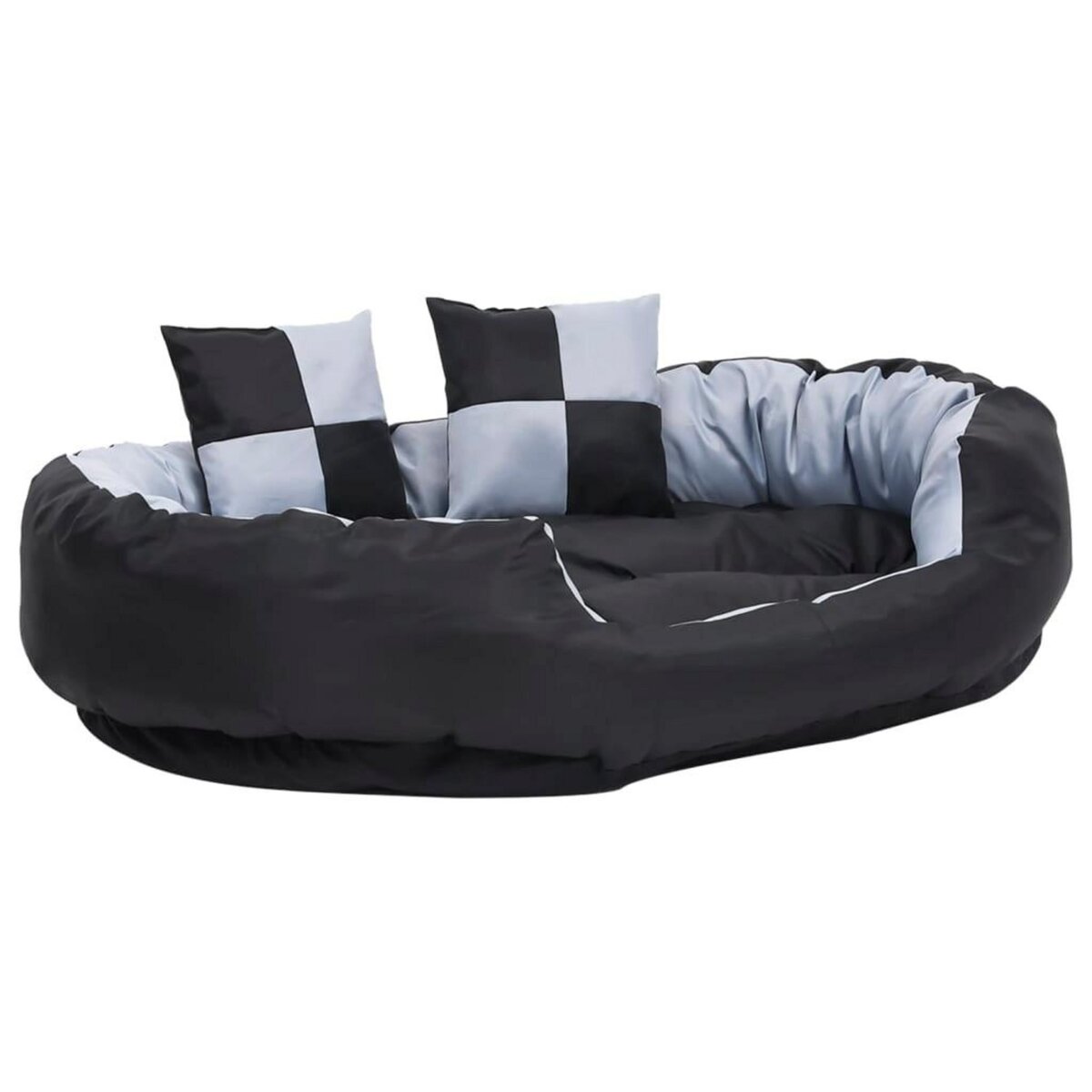 VIDAXL Coussin reversible lavable pour chien Gris et noir 110x80x23 cm