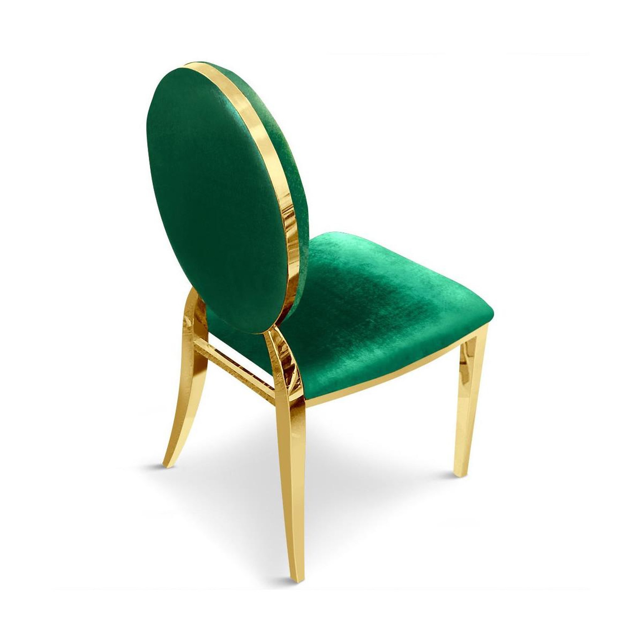 Voir la diapositive 3 : Paris Prix Lot de 2 Chaises Médaillon Velours  Tatianna  90cm Vert