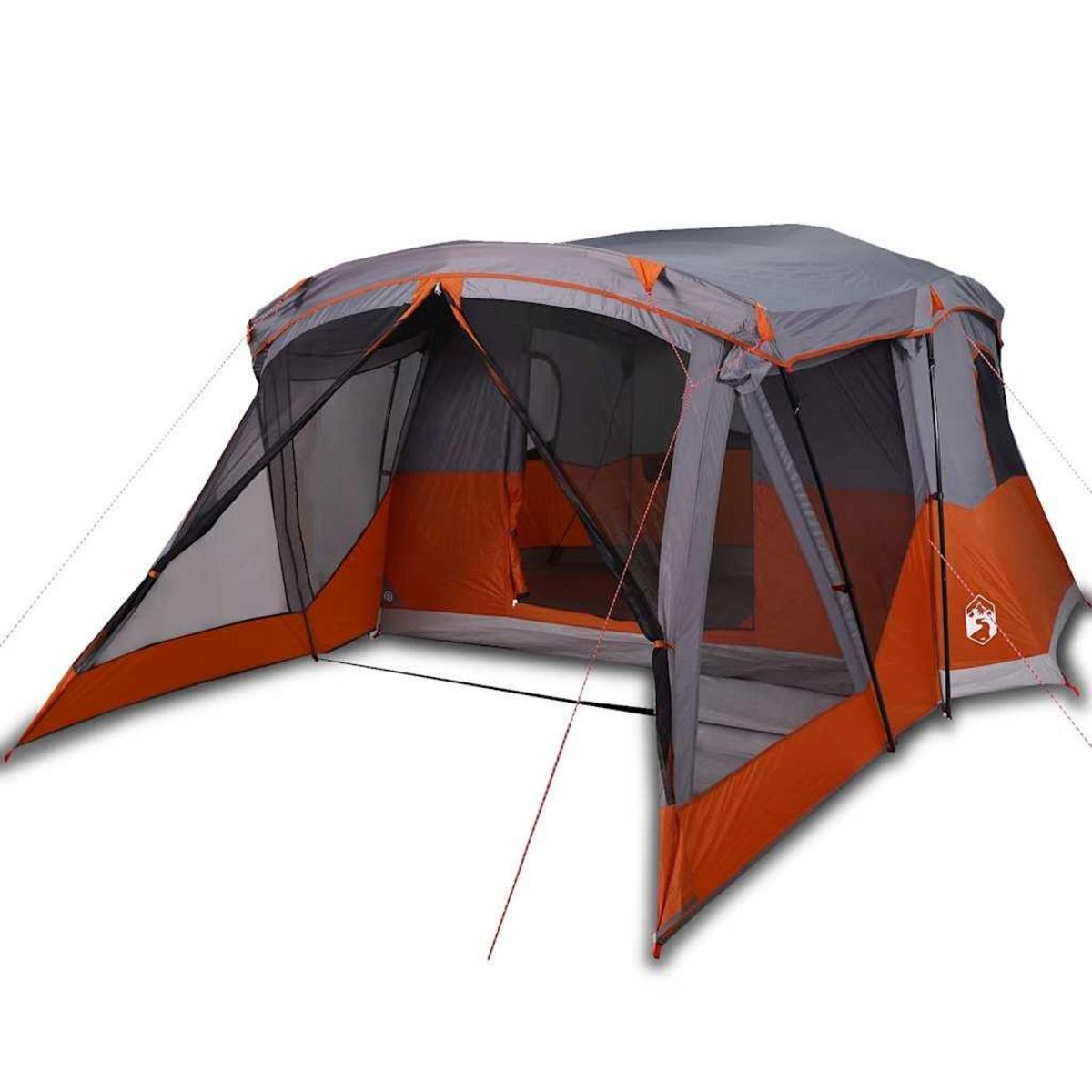 VIDAXL Tente de camping avec porche 4 personnes orange impermeable