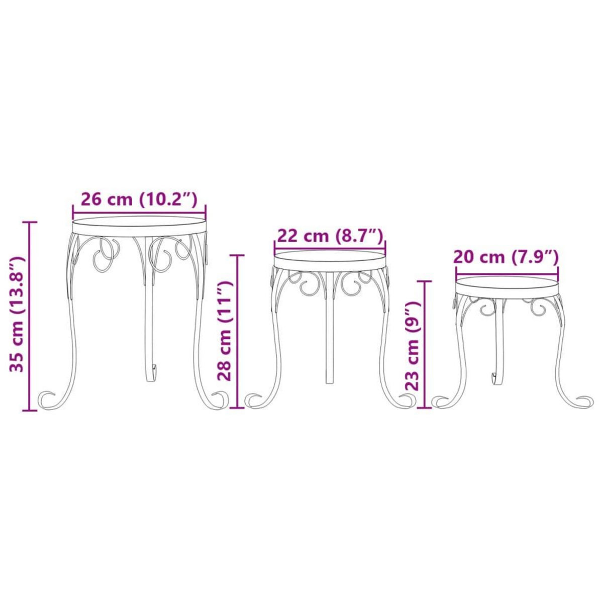 VIDAXL Supports pour plantes 3 pcs terre cuite et blanc ceramique