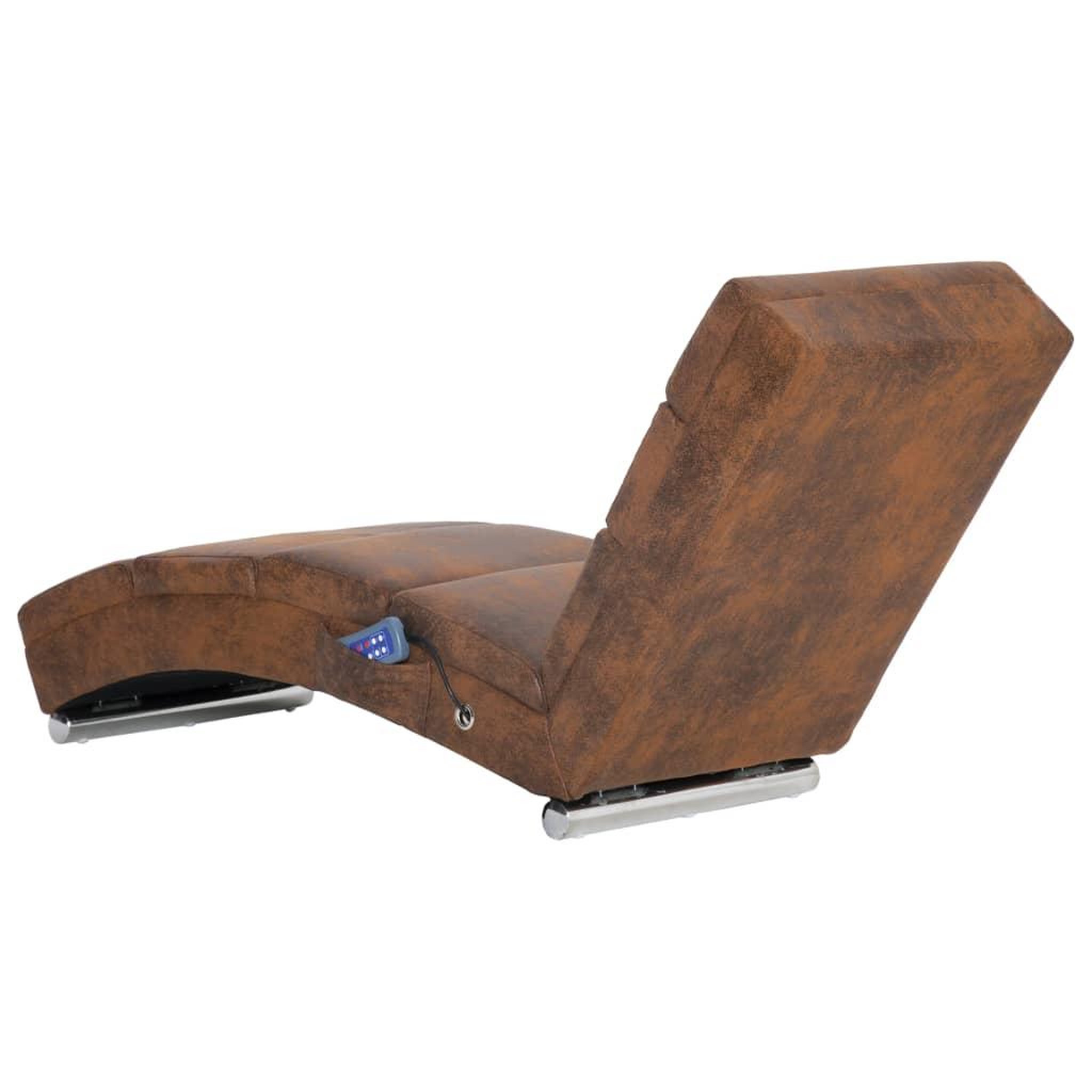 Voir la diapositive 4 : VIDAXL Chaise longue de massage Marron Similicuir daim