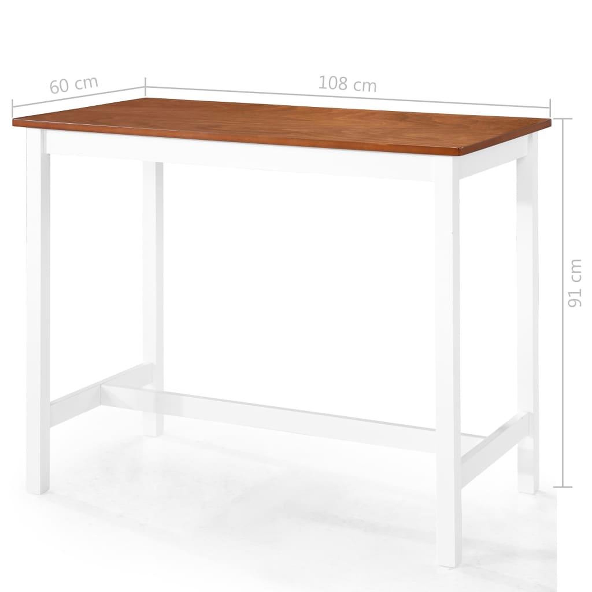 Voir la diapositive 6 : VIDAXL Table et chaises de bar 5 pcs Bois massif Marron et blanc