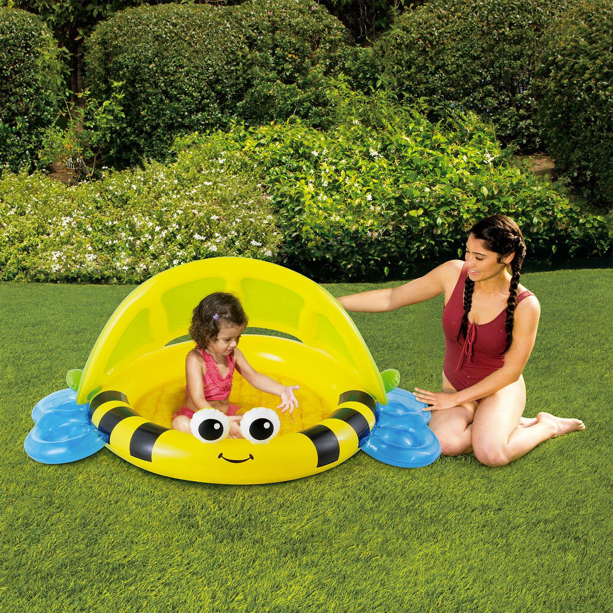 Voir la diapositive 3 : SUMMER WAVES Pataugeoire gonflable avec ombrelle lil'bug