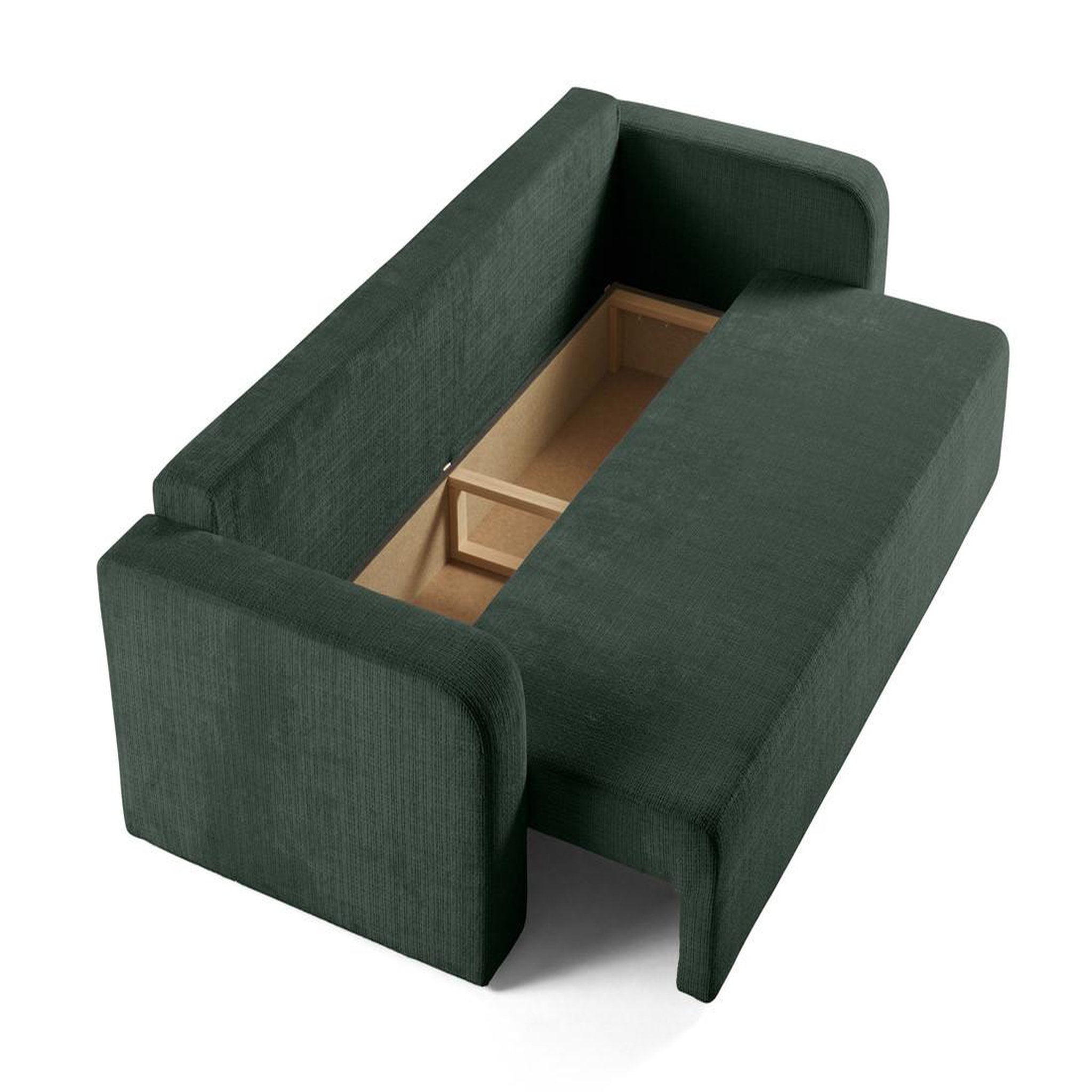 Voir la diapositive 3 : BEST MOBILIER Miro - canapé droit 3 places - convertible avec coffre - en velours texturé