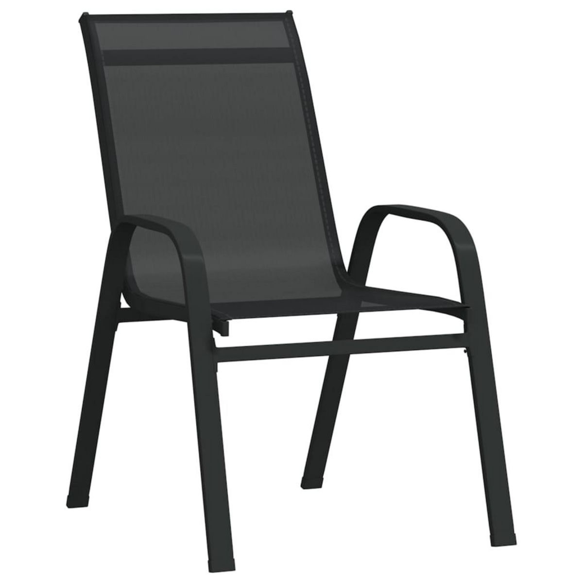VIDAXL Chaises empilables de jardin lot de 2 Noir Tissu textilene