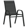 Voir la diapositive 2 : VIDAXL Chaises empilables de jardin lot de 2 Noir Tissu textilene