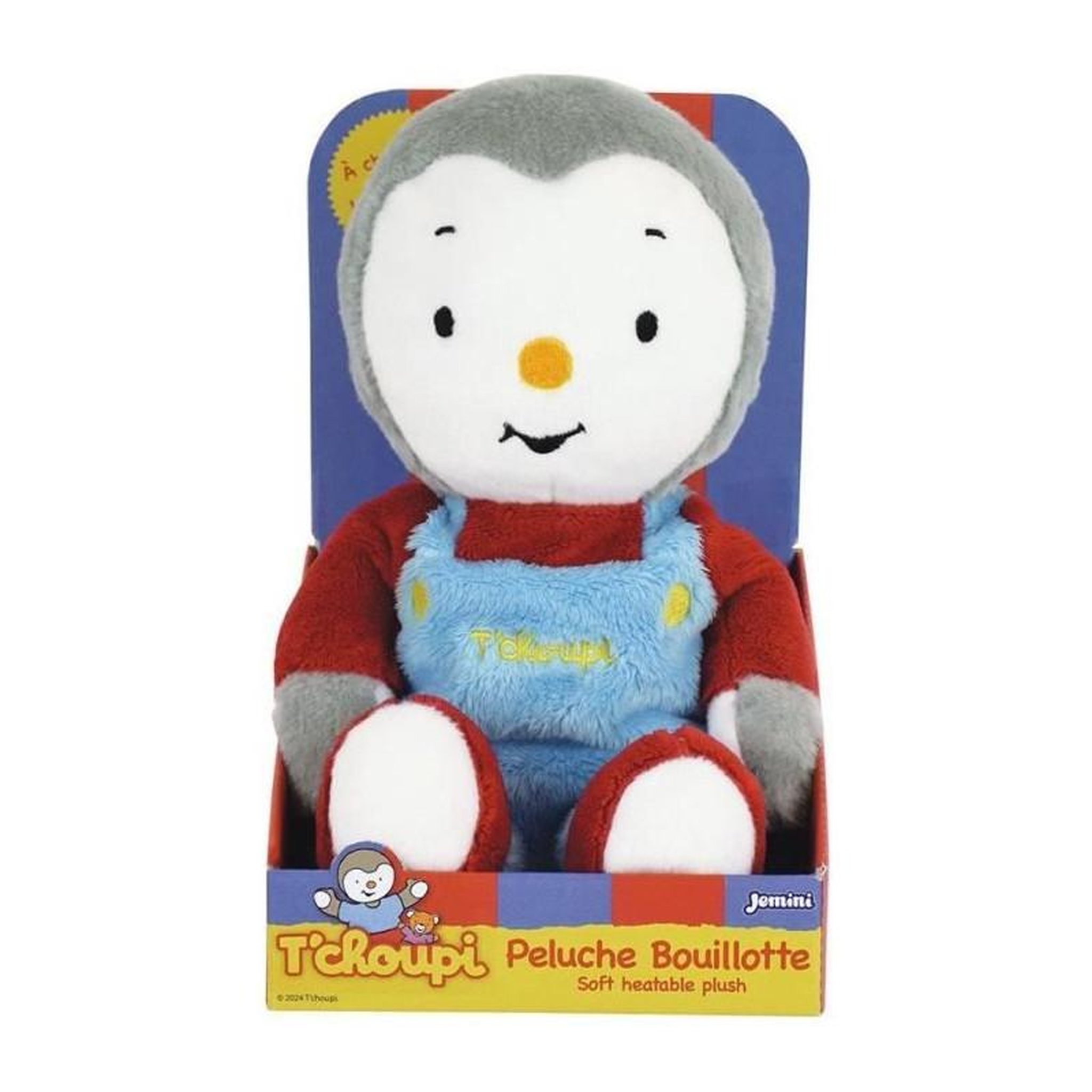 JEMINI T'choupi Peluche Bouillotte +/- 21 cm avec Micro Perles d'Argile - JEMINI - Apaise les maux de ventre et réchauffe.