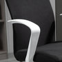 Voir la diapositive 4 : VINSETTO Chaise de bureau ergonomique hauteur réglable pivotante 360° piètement acier blanc lin noir