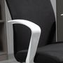 Voir la diapositive 4 : VINSETTO Chaise de bureau ergonomique hauteur réglable pivotante 360° piètement acier blanc lin noir