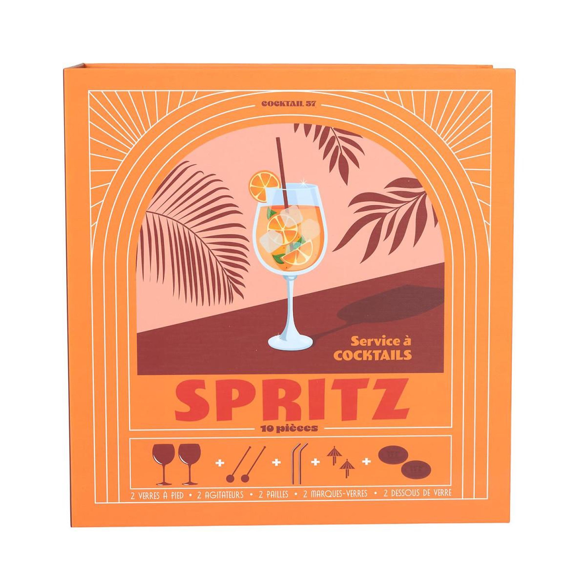 Voir la diapositive 6 : COOK CONCEPT Coffret cocktail 10 pièces  spritz  21cm orange