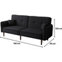 Voir la diapositive 3 : Habitat et Jardin Canapé droit convertible  Caspian  - Noir