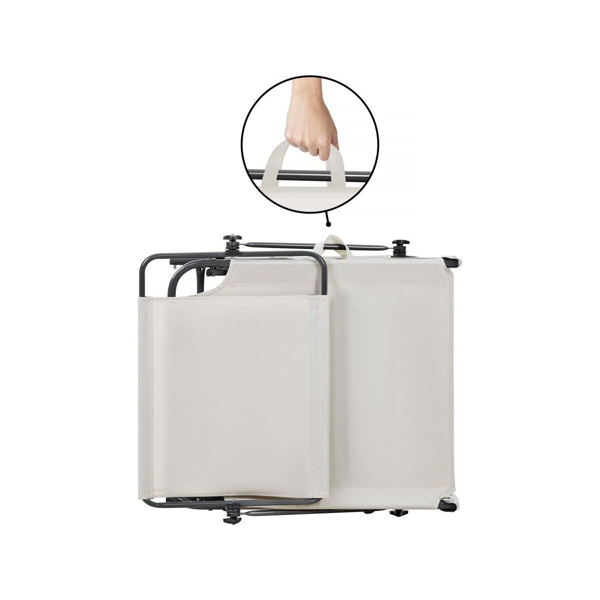 Habitat et Jardin Bain de soleil pliable  Lazy  - Avec pare soleil - Beige