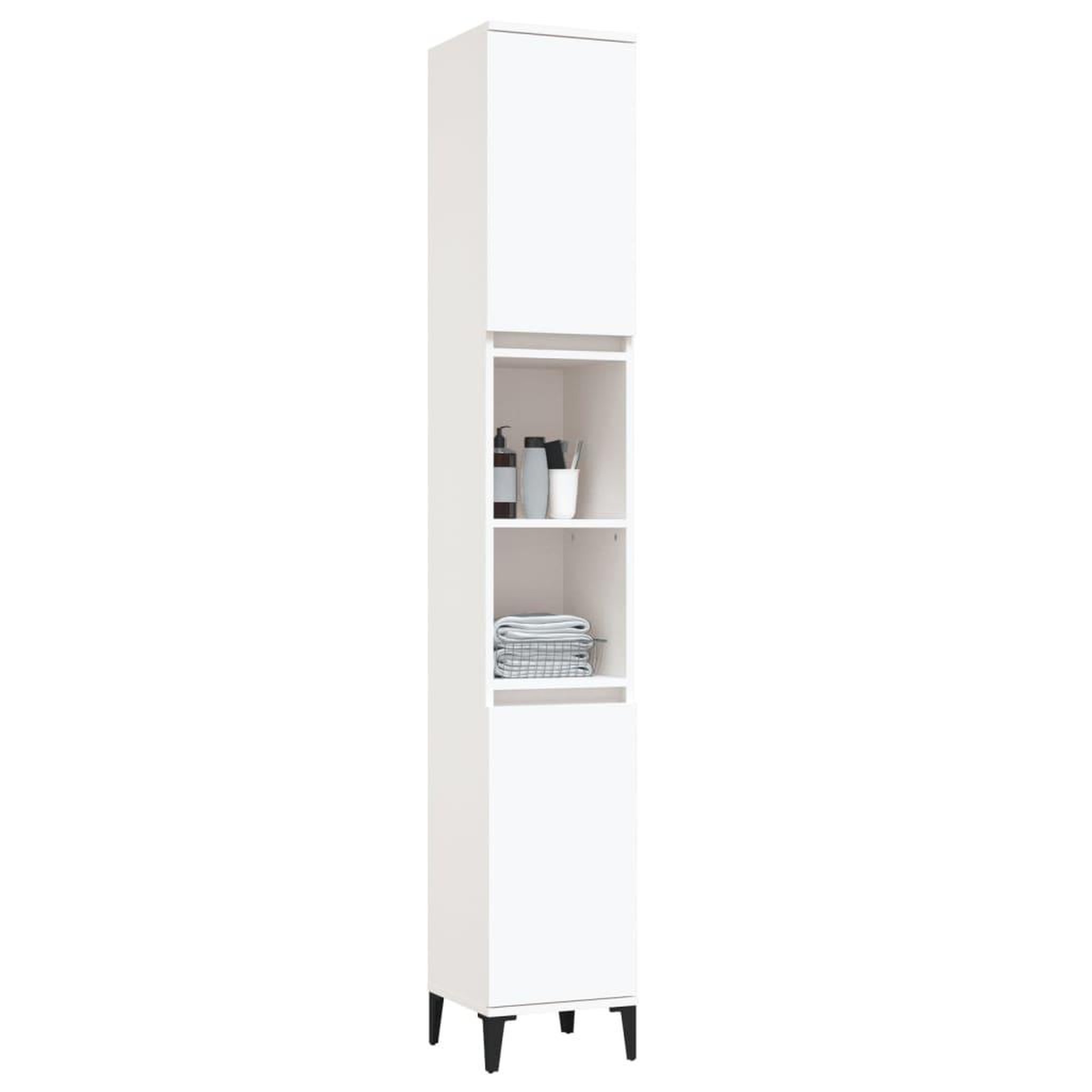 Voir la diapositive 5 : VIDAXL Armoire de salle de bain blanc 30x30x190 cm bois d'ingenierie