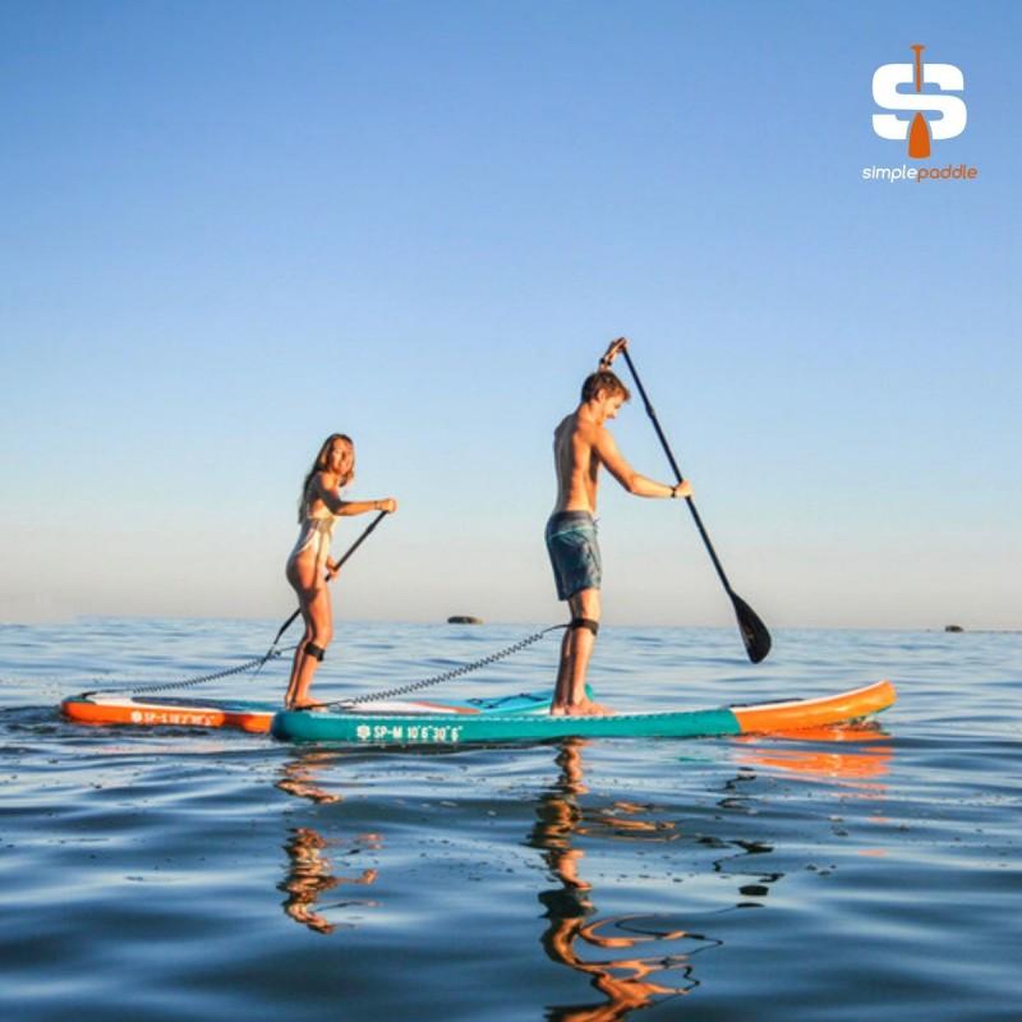 Voir la diapositive 2 : SIMPLE PADDLE Paddle Gonflable S2 10'2  30'' 5'' (310 x 76 x 13 cm) avec Pagaie, Leash, Pompe et Sac de Transport