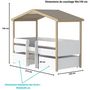 Voir la diapositive 2 : Lit cabane enfant 90 x 190 cm avec sommier + 2 tiroirs TOTEM