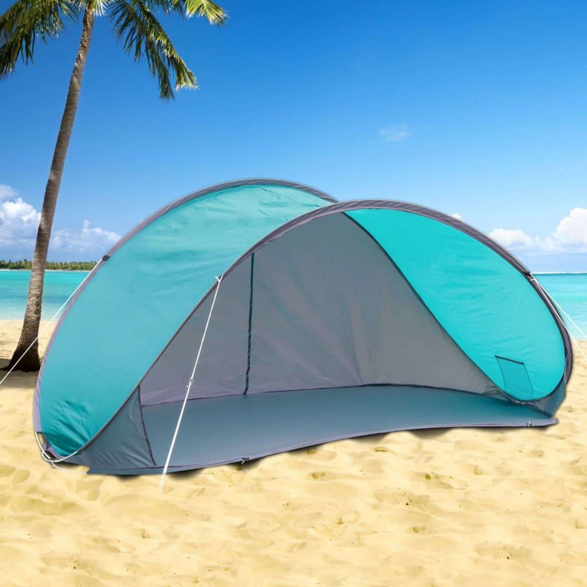 HI HI Tente de plage escamotable Bleu