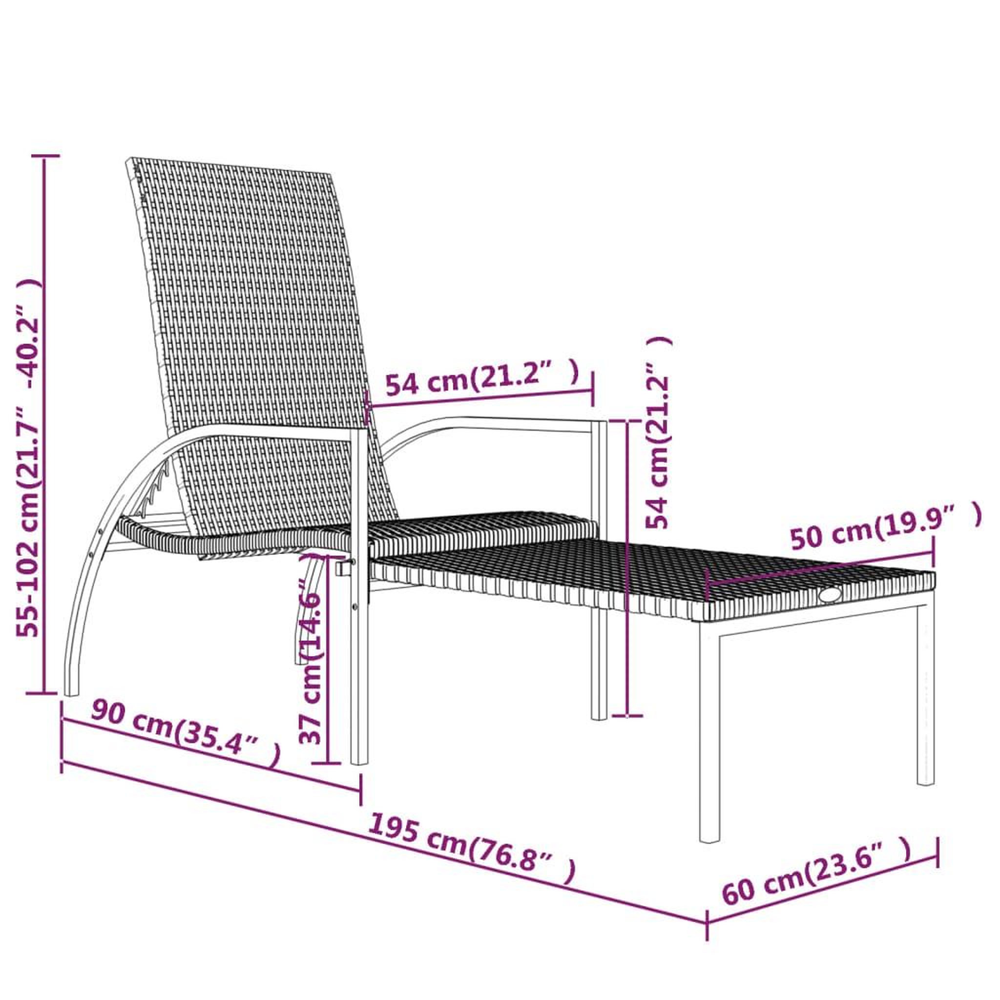 Voir la diapositive 6 : VIDAXL Chaises longues avec repose-pied 2 pcs Resine tressee Gris