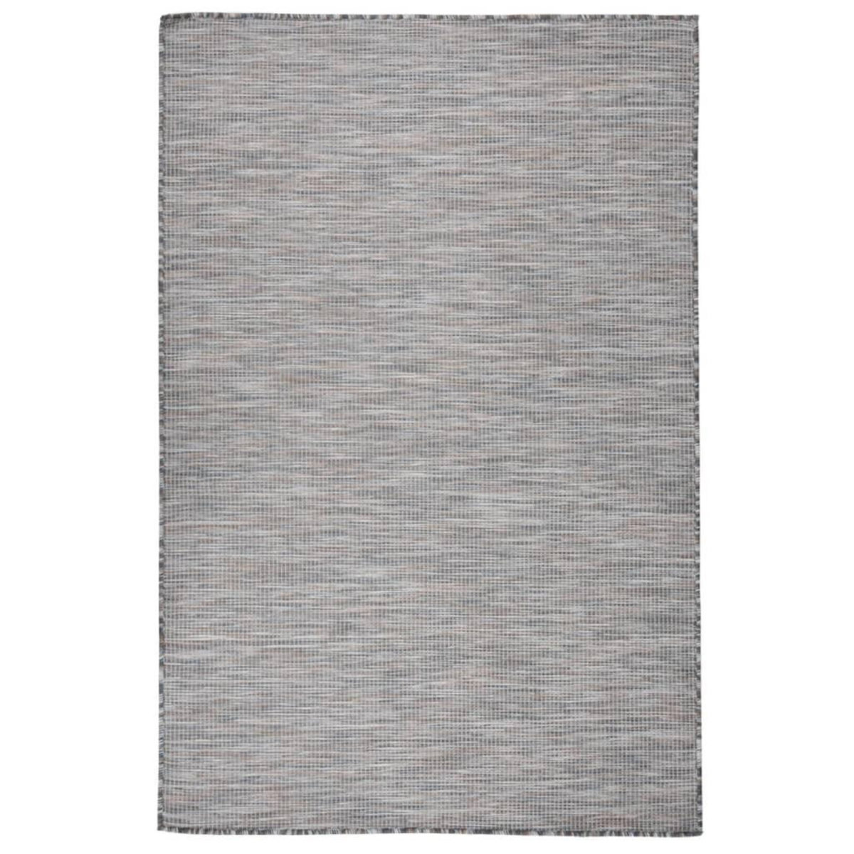 VIDAXL Tapis a tissage plat d'exterieur 120x170 cm Marron et bleu