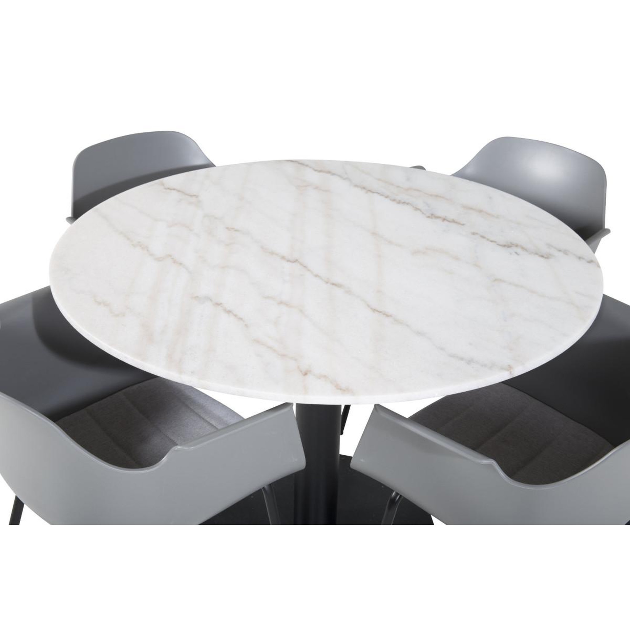 Voir la diapositive 3 : Paris Prix Ensemble table à manger & 4 chaises  estelle i & comfort  106cm blanc & gris