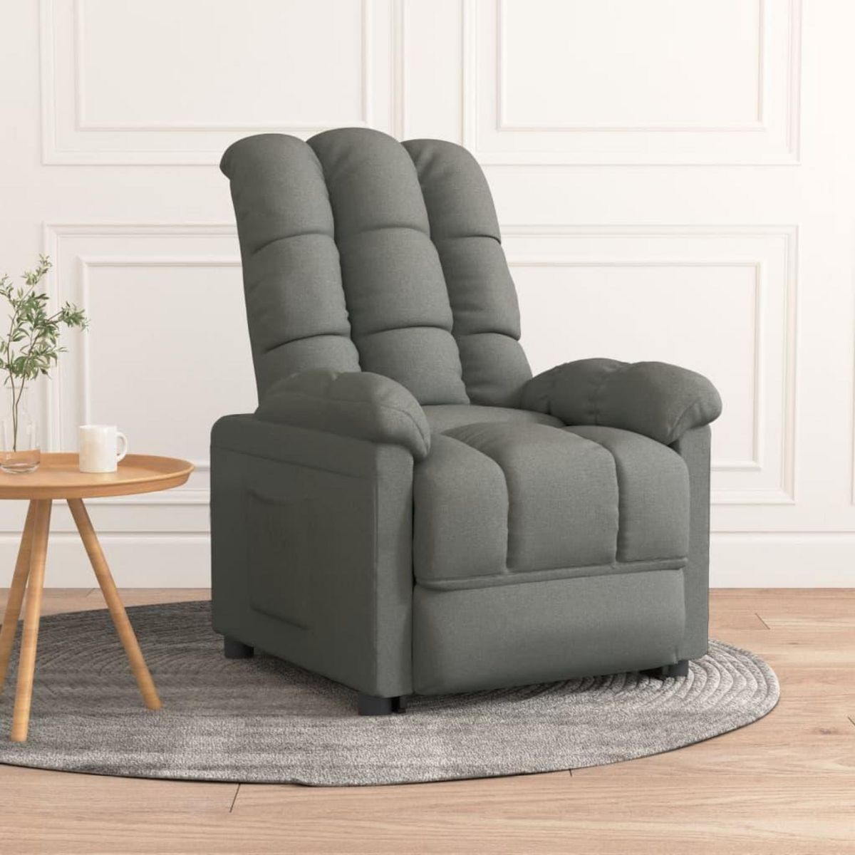 VIDAXL Fauteuil inclinable Gris fonce Tissu