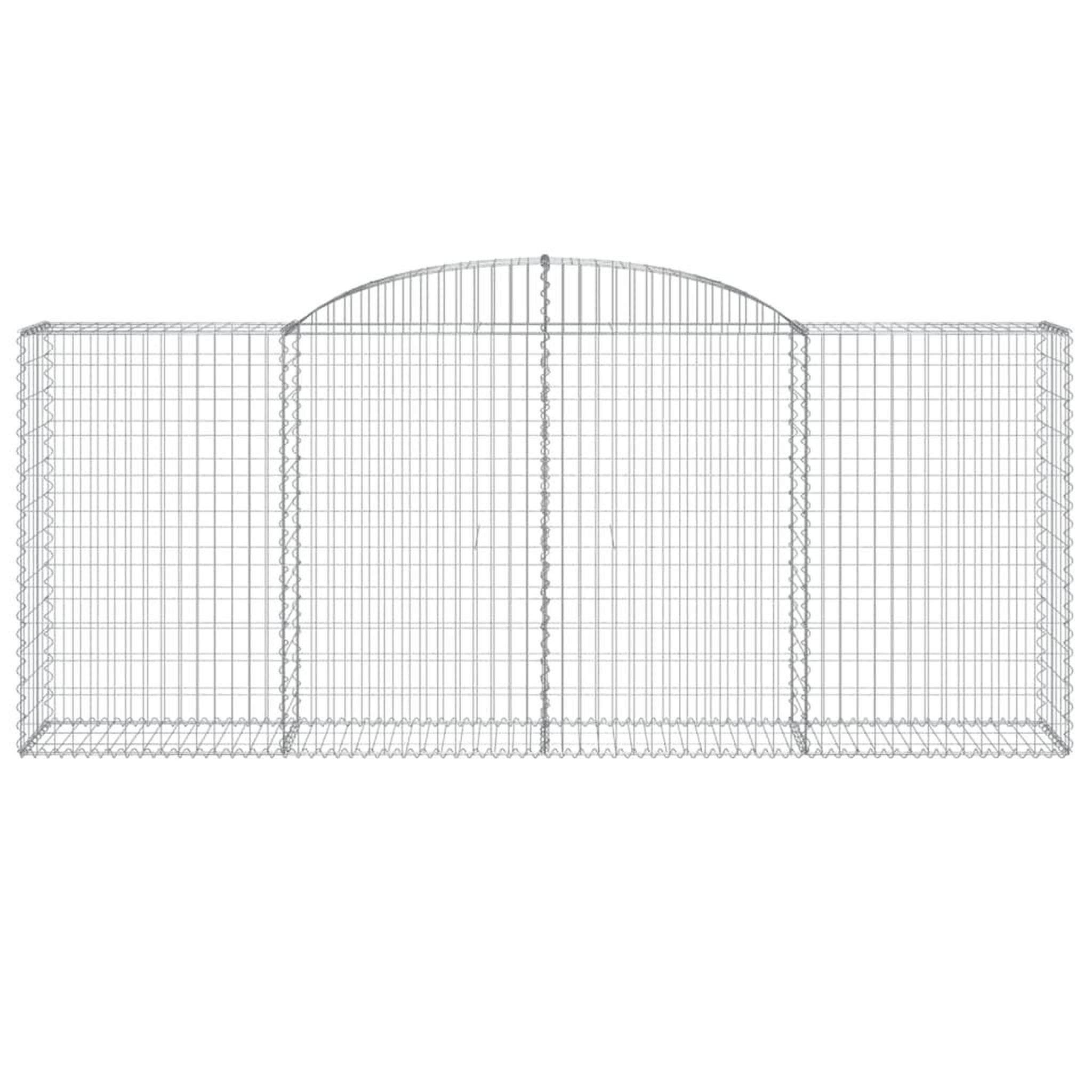 Voir la diapositive 4 : VIDAXL Paniers a gabions arques 3 pcs 300x50x120/140 cm fer galvanise
