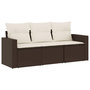 Voir la diapositive 2 : VIDAXL Salon de jardin avec coussins 3 pcs marron resine tressee