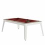 Voir la diapositive 1 : RENE PIERRE Table de billard STEEL Oslo pieds blanc drapé rouge 
