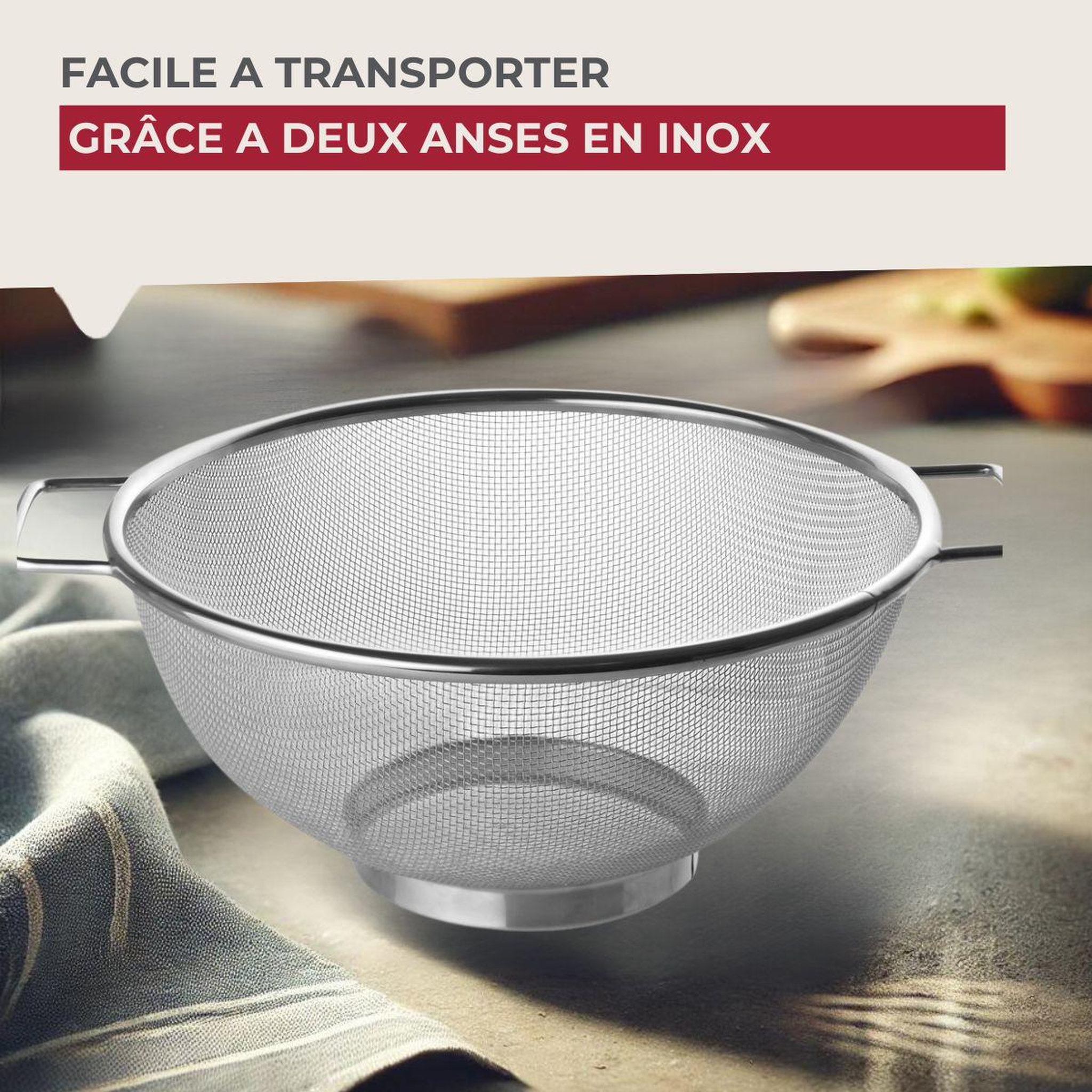 Voir la diapositive 4 : Fackelmann Set de 2 ustensiles de cuisine passoire fackelmann basic