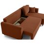 Voir la diapositive 4 : BEST MOBILIER Saphir - canapé d'angle réversible 4 places - convertible avec coffre - en velours côtelé