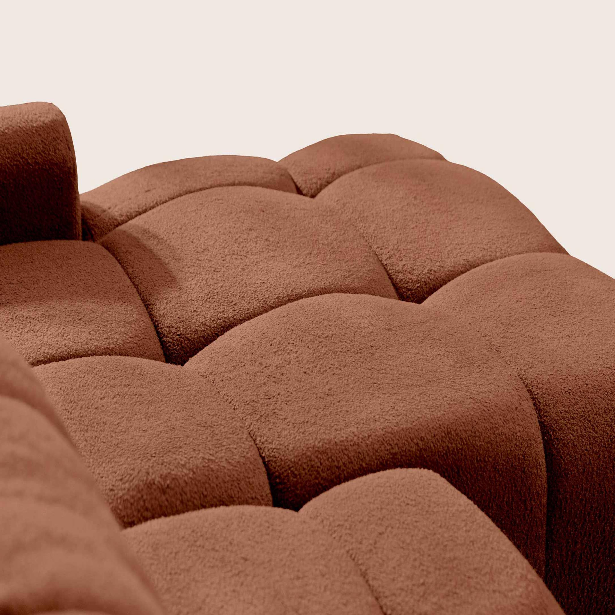 Voir la diapositive 6 : BEST MOBILIER Yulin - canapé d'angle ouvert droit 4 places convertible avec coffre en tissu bouclette