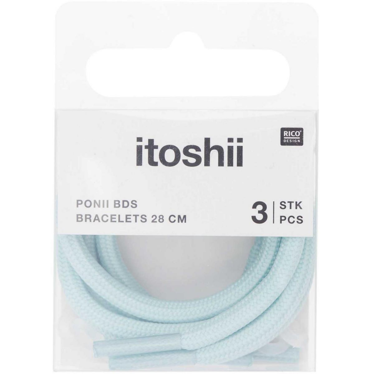 RICO DESIGN Itoshii pack 3 cordons 28cm  bleu
