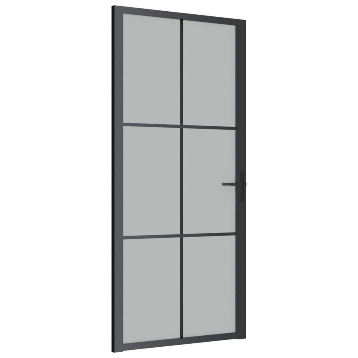 VIDAXL Porte interieure 93x201,5 cm Noir Verre mat et aluminium