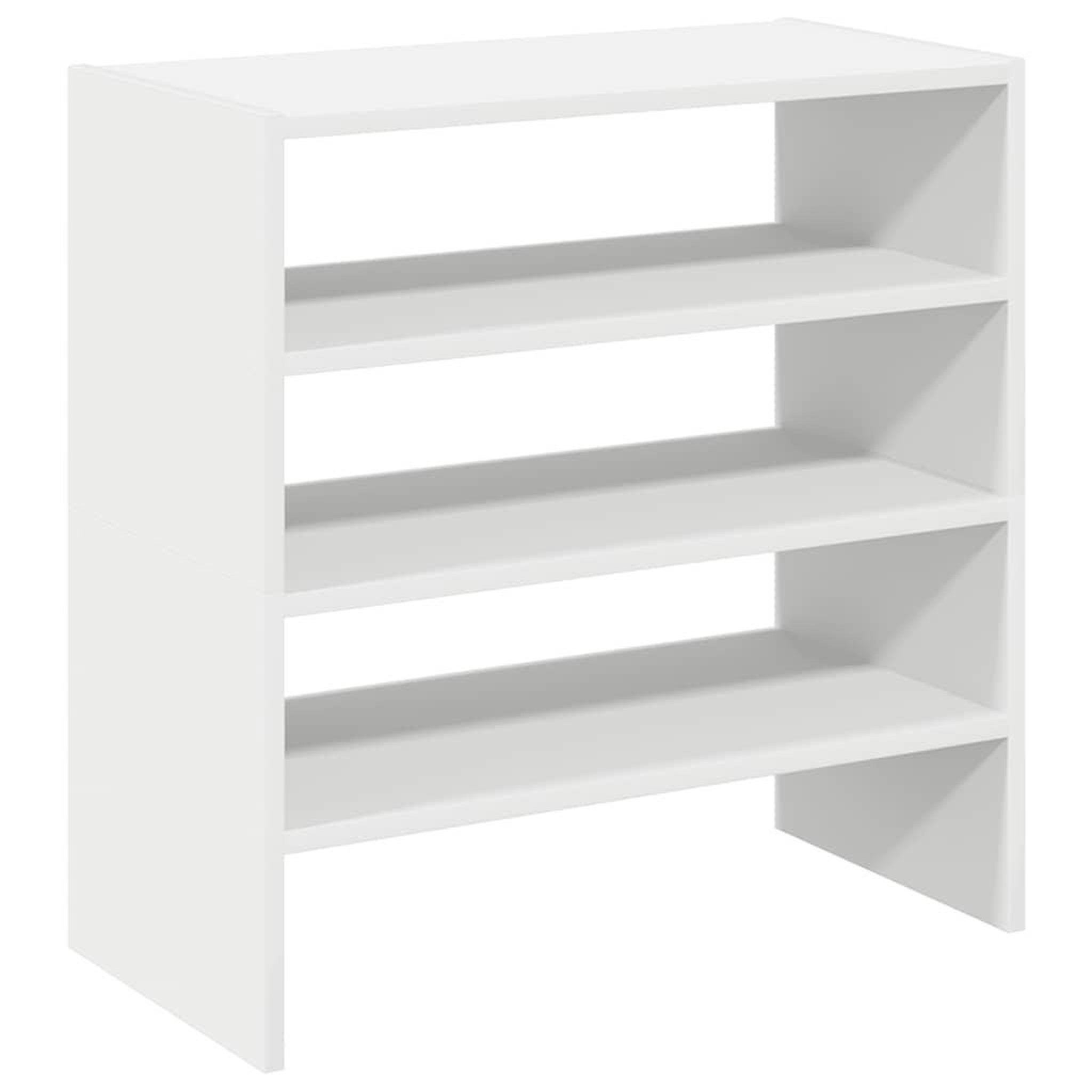 Voir la diapositive 2 : VIDAXL Etageres a chaussures 2 pcs empilable blanc 60x30x30,5 cm