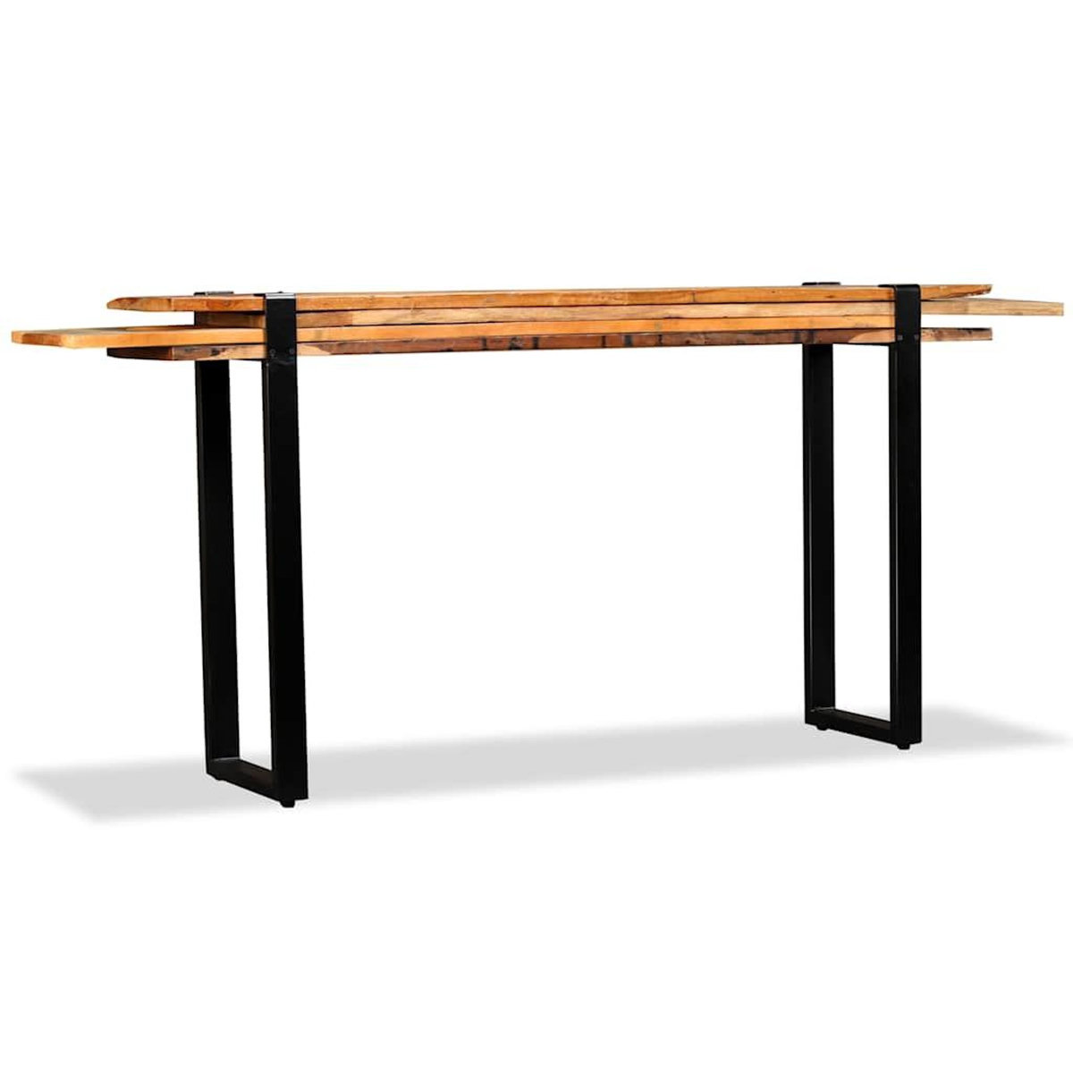 VIDAXL Table console Bois de recuperation massif reglable