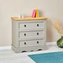 Voir la diapositive 2 : IDIMEX Commode TEQUILA, 3 tiroirs en pin massif style mexicain