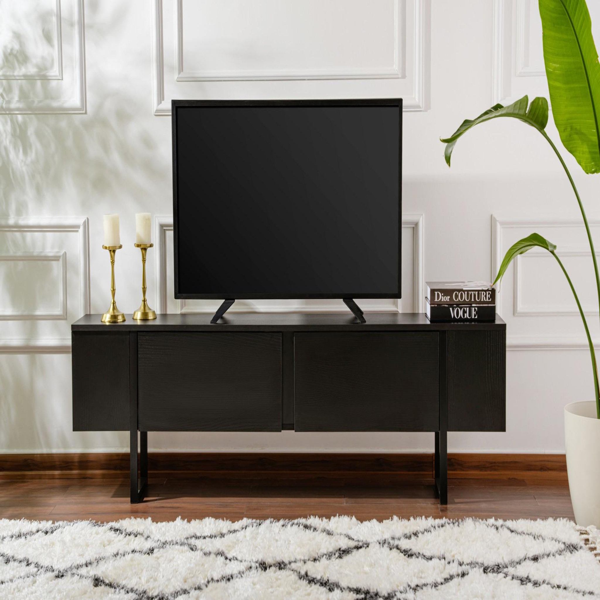 Voir la diapositive 3 : Habitat et Jardin Meuble tv en bois  serenity  - 180 x 29 x 50 cm - noir