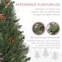 Voir la diapositive 5 : HOMCOM Sapin de Noël artificiel décoré Ø 78 x 210H cm 746 branches épines grand réalisme 45 baies rouges