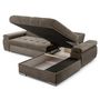 Voir la diapositive 4 : BEST MOBILIER Bianca - canapé d'angle droit 4 places convertible avec coffre en tissu texturé